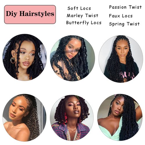 12 Inch Springy Afro Twist Hair Marley Twist Braiding Hair 8 Packs Kinky Twist Hair Short Marley Hair Wrapping Hair for Soft Locs Passion Hair Extensions