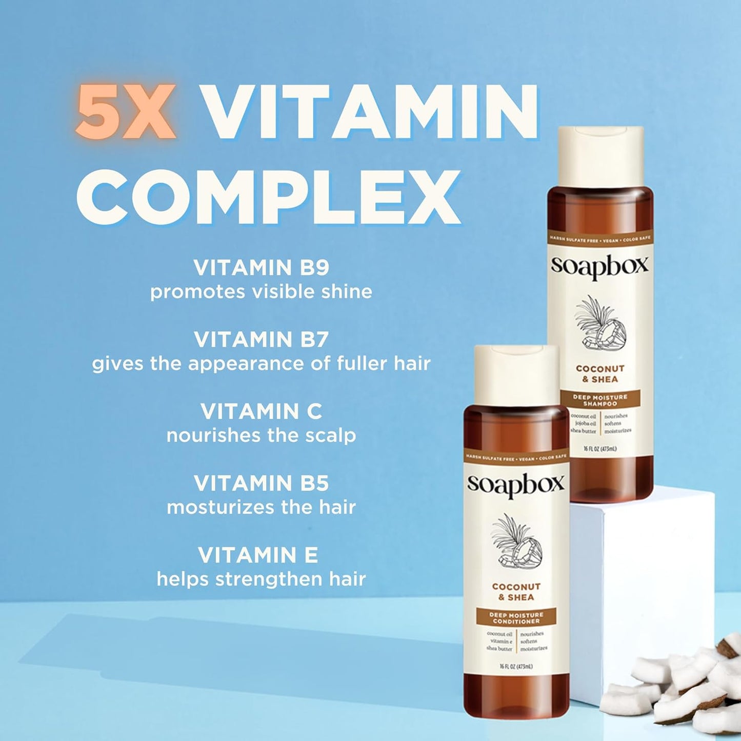 Soapbox Argan Oil with Shea Butter Conditioner, Volumizing, Vegan, Color Safe, Sulfate & Silicone Free Hair Conditioner, 16oz, Pack of 3