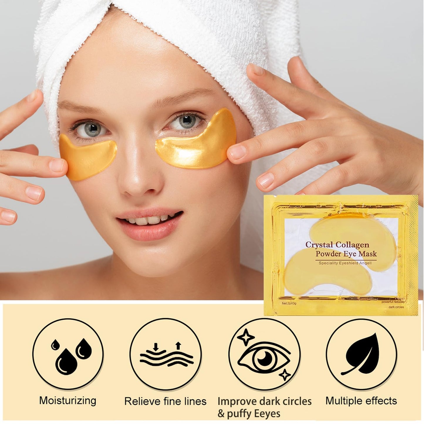 BliBling 30 Pairs Lip Masks & Eye Masks, 24K Gold Gel Under Eye Patches for Puffy Eyes, Nourishing Collagen Crystal Lip & Eye Mask Set for Girls, Skincare, Bulk Gifts for Women Men, Stocking Stuffers