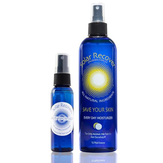 Solar Recover After Sun Moisturizing Spray - Hydrating Body & Face Mist for Sunburn Relief | 12oz & 2oz Sizes, Enriched with Vitamin E & Calendula