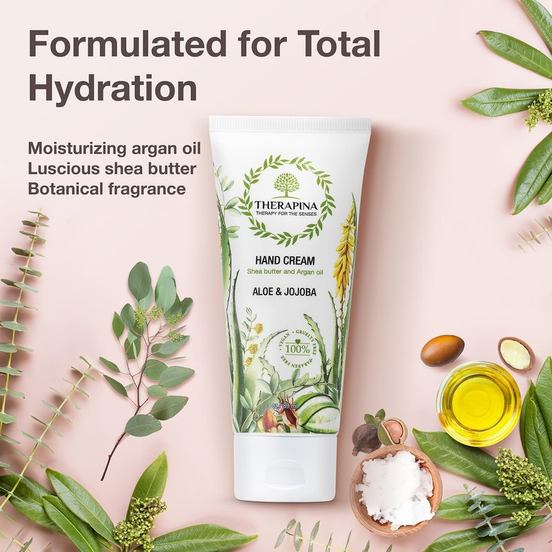 Aromatherapy Hand Cream for Dry Skin - Shea Butter & Aloe Scent | Vegan Moisturizing Lotion, 3 Oz