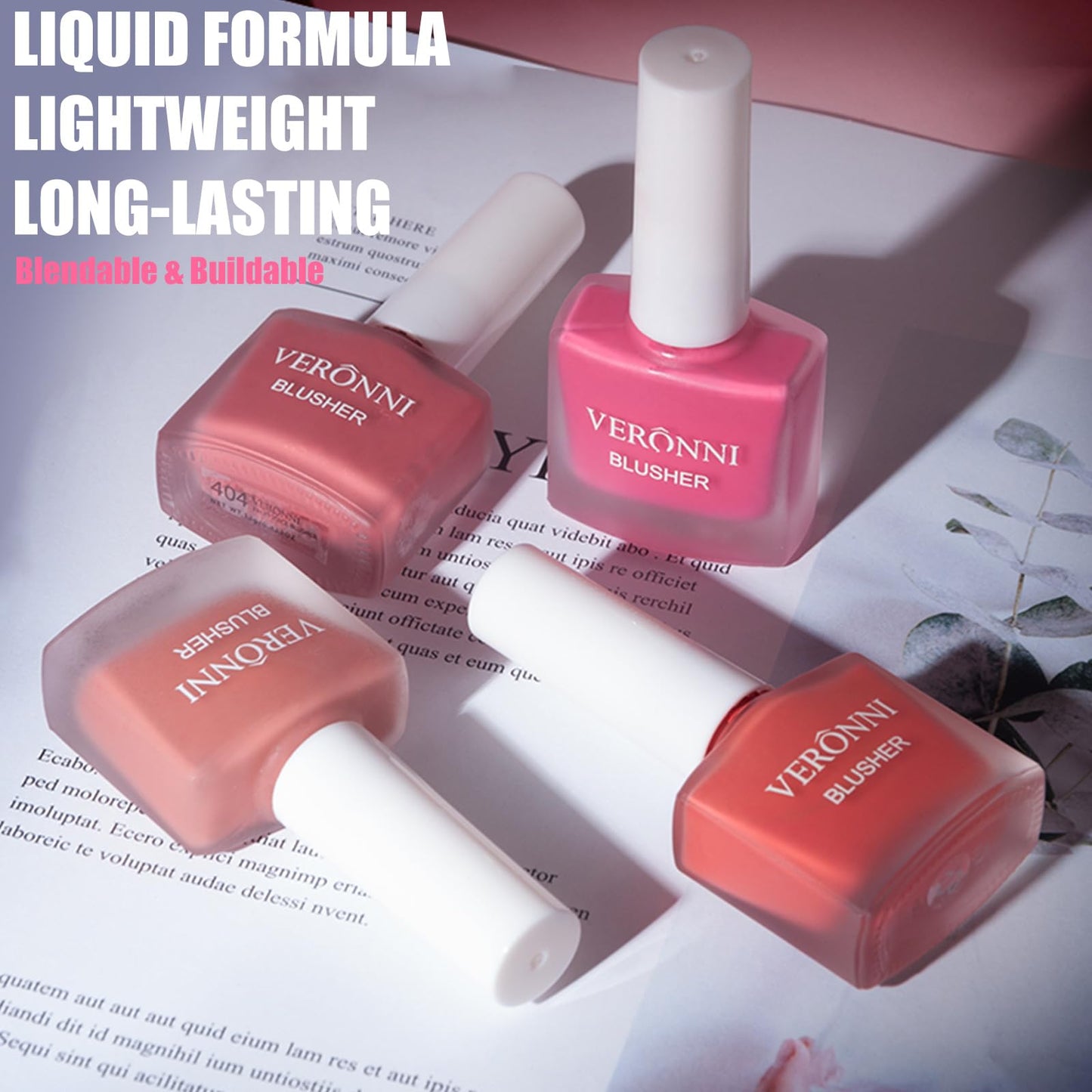 VERONNI Liquid Blush-Fruit Juice Liquid Blusher for Cheeks,Vegan Face Cream Blush Glow Makeup,Waterproof Long Lasting Blushes,Cruelty-Free for a Shimmery Finish (#402)