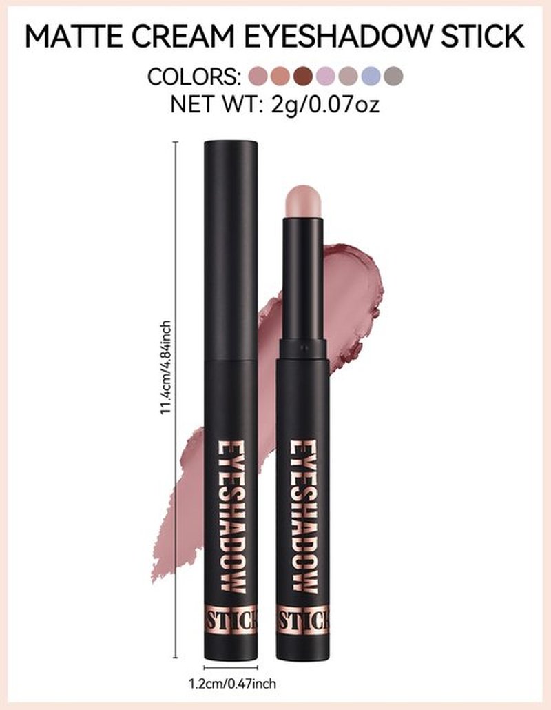 Erinde Waterproof Cream Eyeshadow Stick, Matte Nude Eye Shadow Sticks, Longwear Blendable High Pigmented, Neutral Eye Shadow Sticks Matte for Older Eyes, Smokey Eyeshadow Pencil Crayon, 21 Gray Brown