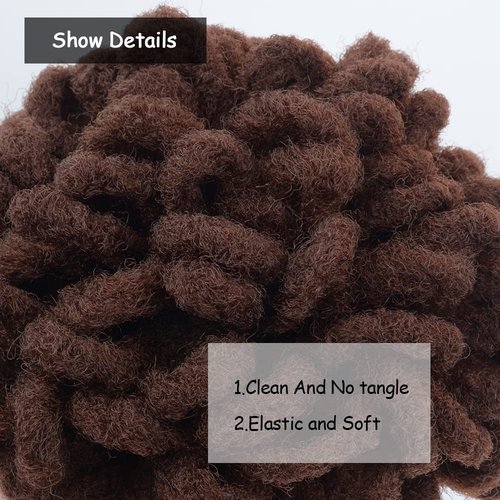 Yinmei Baibian Dreadlock Bun Faux Locs Drawstring Ponytail Dread Loc Petal Buns Curly Afro Puffs Braided Hair Extension Clip in on Braids Hairpieces for Black Women(33#)
