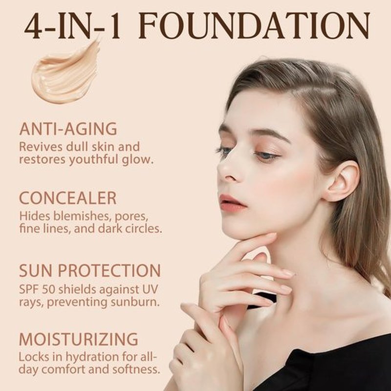 TLM Colour Changing Foundation, 30ml TLM Concealer Cover Cream Liquid Flawless Full Coverage Natural Color Foundation Makeup Base Concealer for All Skin SPF15 (#2, 30ml)
