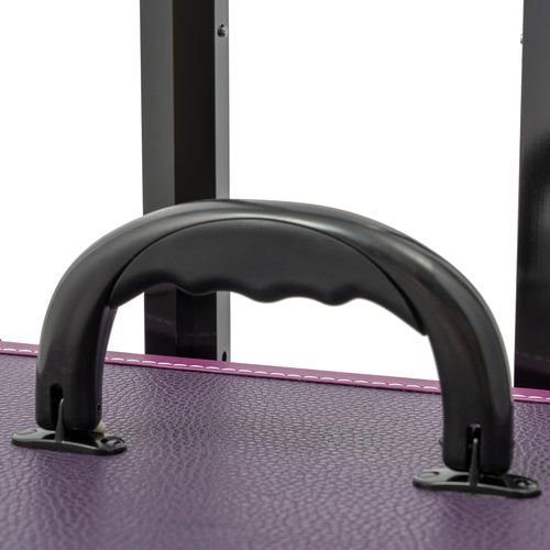 Rolling Makeup Case with Drawers&4 Wheel, Cosmetic Case Trolley, Make Up Suitcase Cosmetic Trolley, Portable Multifunction Makeup Suitcase, Jewelry Travel Cosmetic Train Case (Purple+Bronze Color)
