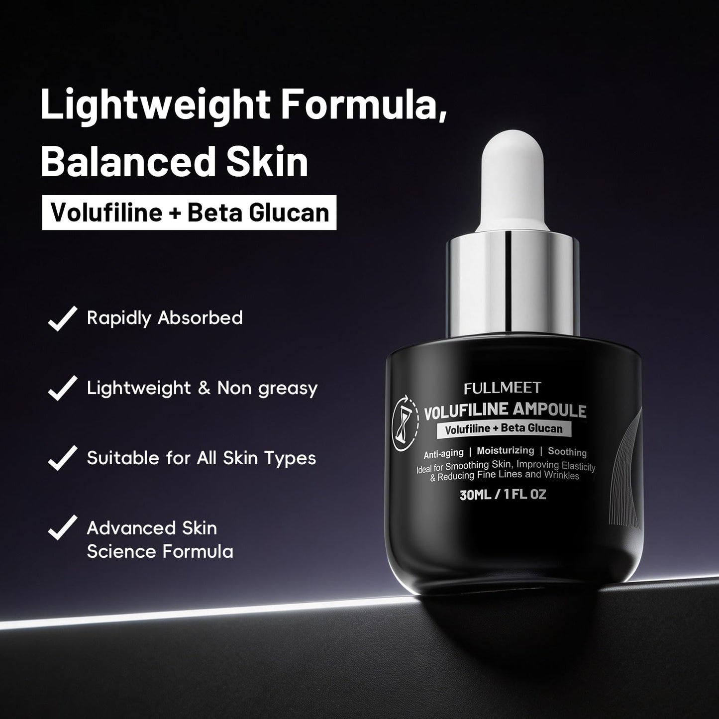 Volufiline Serum for Skin, Anti-Aging Serum for Face, 5% Volufiline + 40% Beta Glucan, Reduce Fine Line, Firming, Anti-Wrinkle Collagen Enhancer, Facial Serum for Visibly Plumper Skin