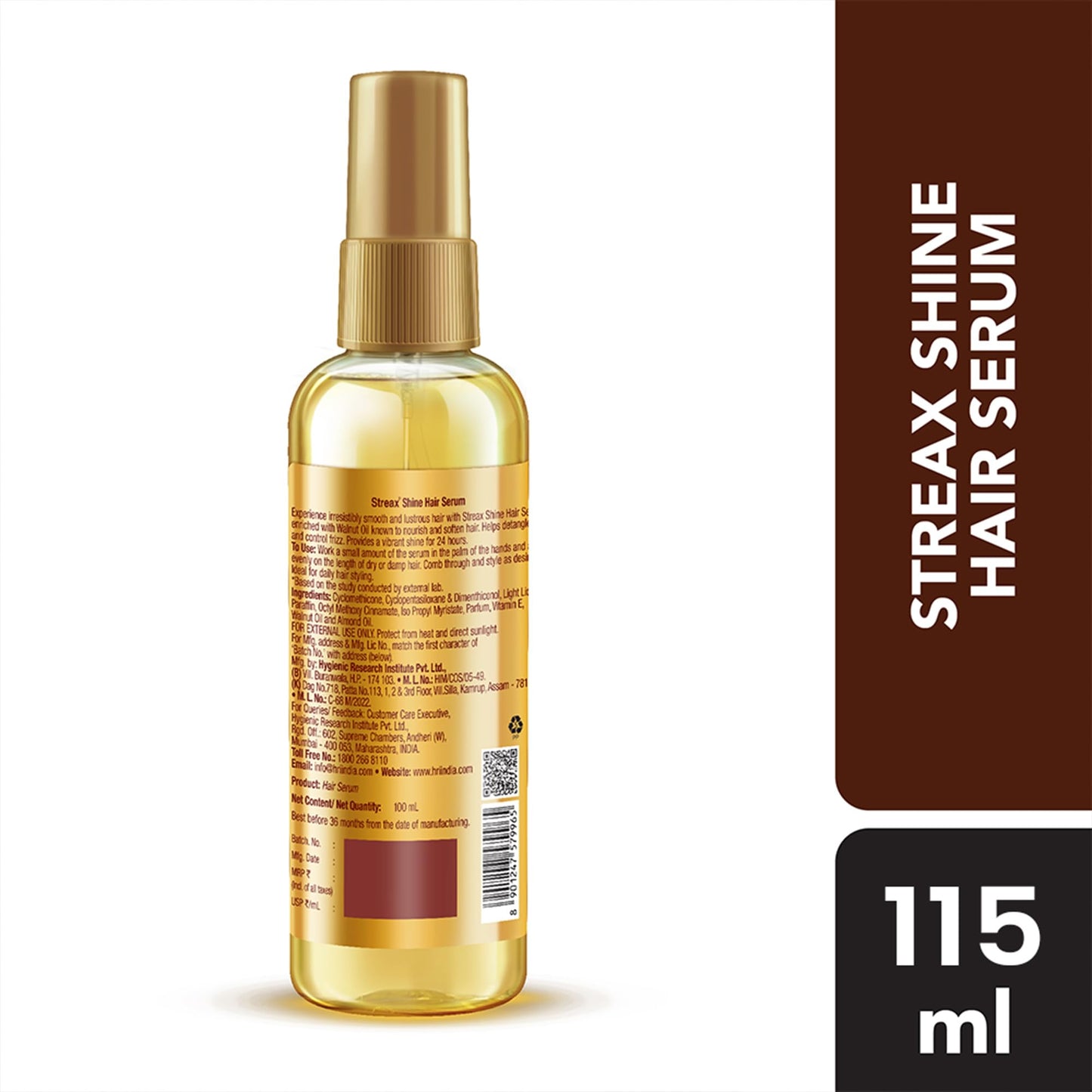 Streax Hair Serum with Walnut Oil 115 ml / 3.89 fl oz