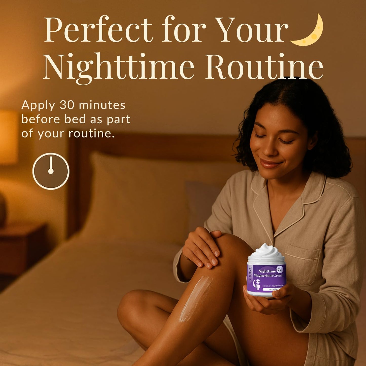 Magnesium Lotion for Sleep & Calm, Topical Magnesium Cream for Relaxation, Nightly Calm, Better Sleep, and for Leg Cramps & Pain