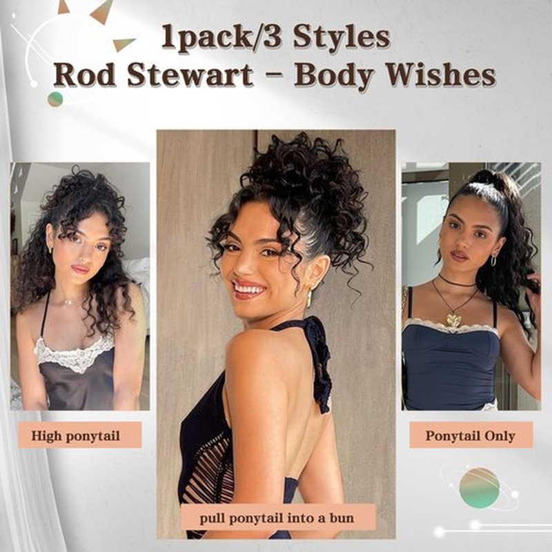 FREEMEIGE Ponytail Extension Drawstring Ponytail for Women Synthetic Long Curly Pony Tails Hair Extensions Clip in Ponytail 20 Inch Hairpiece