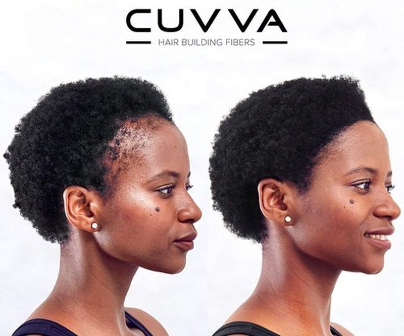 Hair Building Fibers by CUVVA for Fine & Thinning Hair (MEDIUM BLONDE) - Thicker Looking Hair in 15 Seconds - 10 Different Shades for Men & Women - 0.87oz
