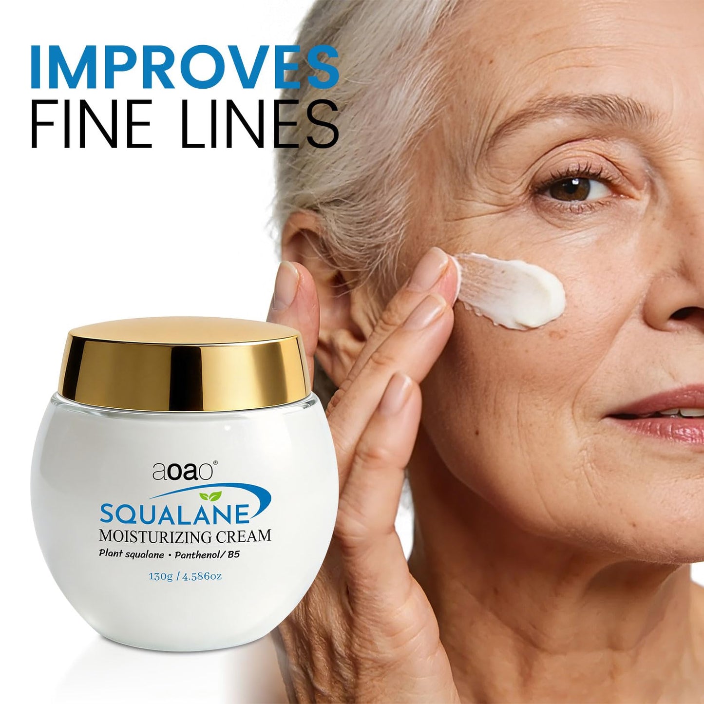 Squalane Face Cream, Ceramide Face moisturizer for Women with Hyaluronic Acid & Panthenol, Moisturizing Treatment for Dry Sensitive Damaged Skin, Nourishing Plant-Derived Formula, 4.59oz (Fresh)