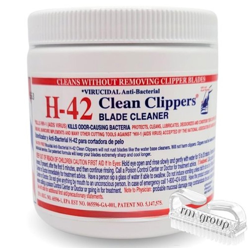 H-42 Clean Clippers Blade Cleaner with Brush - 16oz Jar