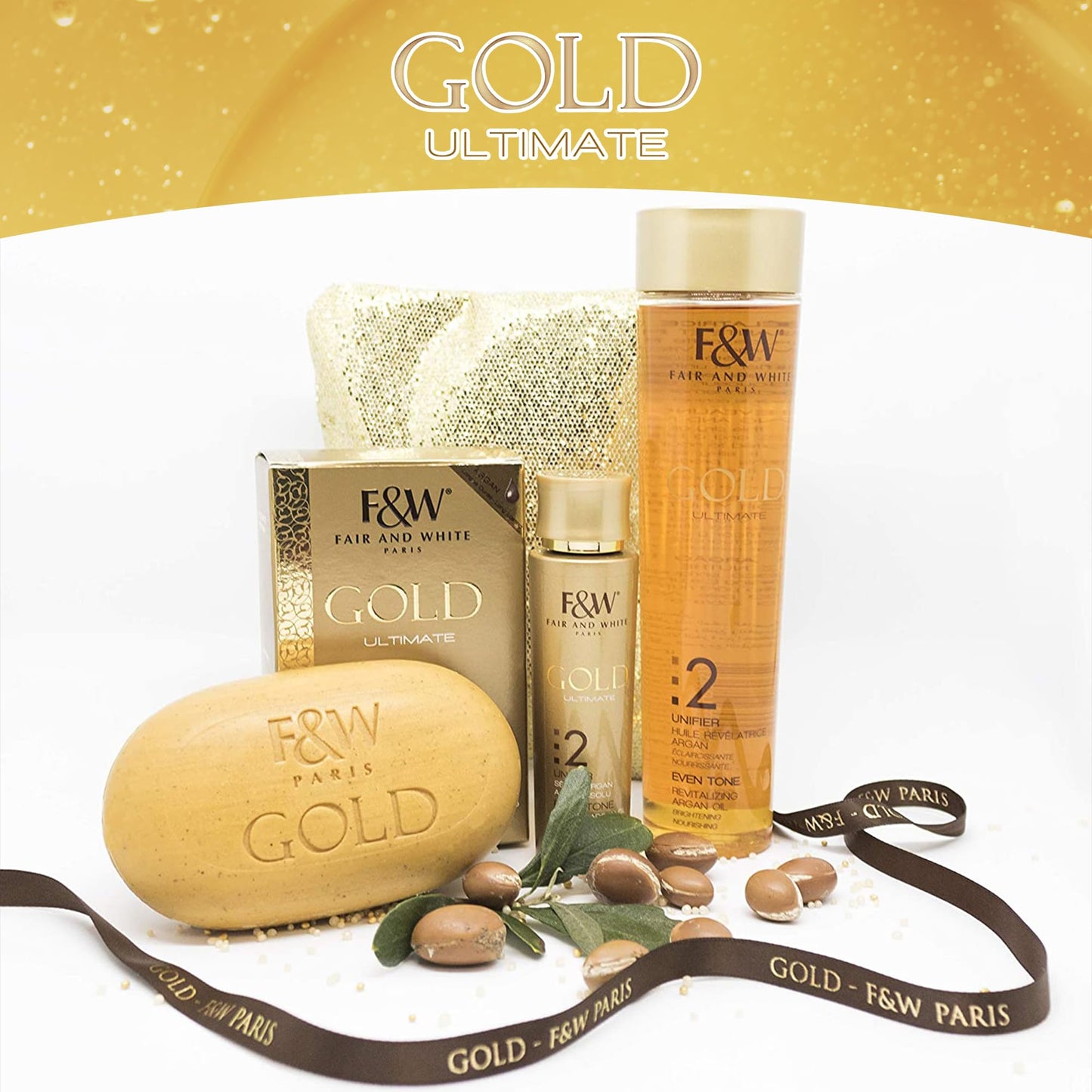 FAIR & WHITE 2: Gold Revitalizing Argan Oil - Nourishing & Brightening, Hydroquinone-Free, 200ml / 6.76fl.oz.