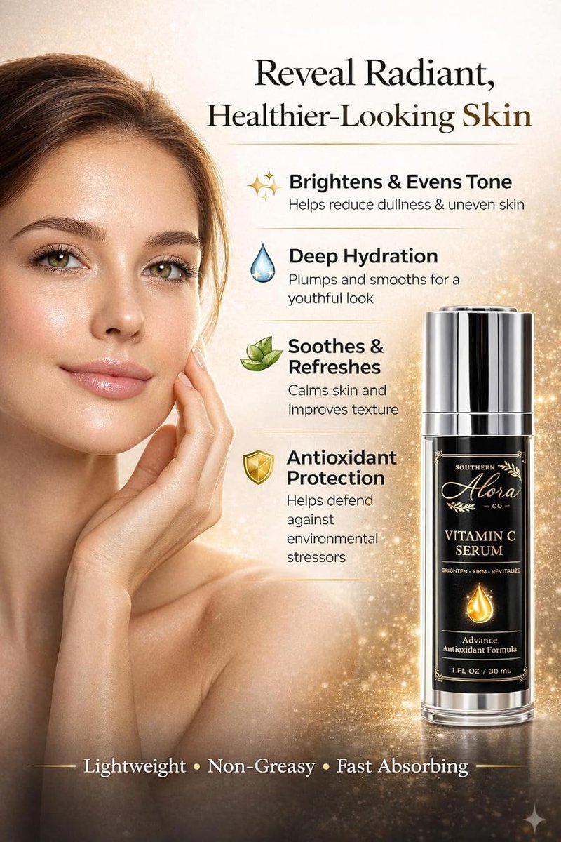 Vitamin C Serum for Face - Brightening Anti-Aging Formula with Hyaluronic Acid | Hydrating for Dark Spots & Hyperpigmentation