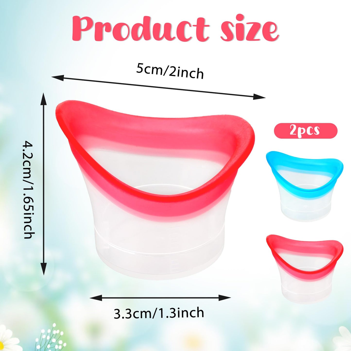 2pcs Eye Wash Cup Eye Wash Bath Kit Silicone Eyes Cleansing Cup for Eyes Rinse Portable eye Care Tool Cleaner for Quick Effective SoothingTired eyes Refresh Clean Dust Makeup Irritants
