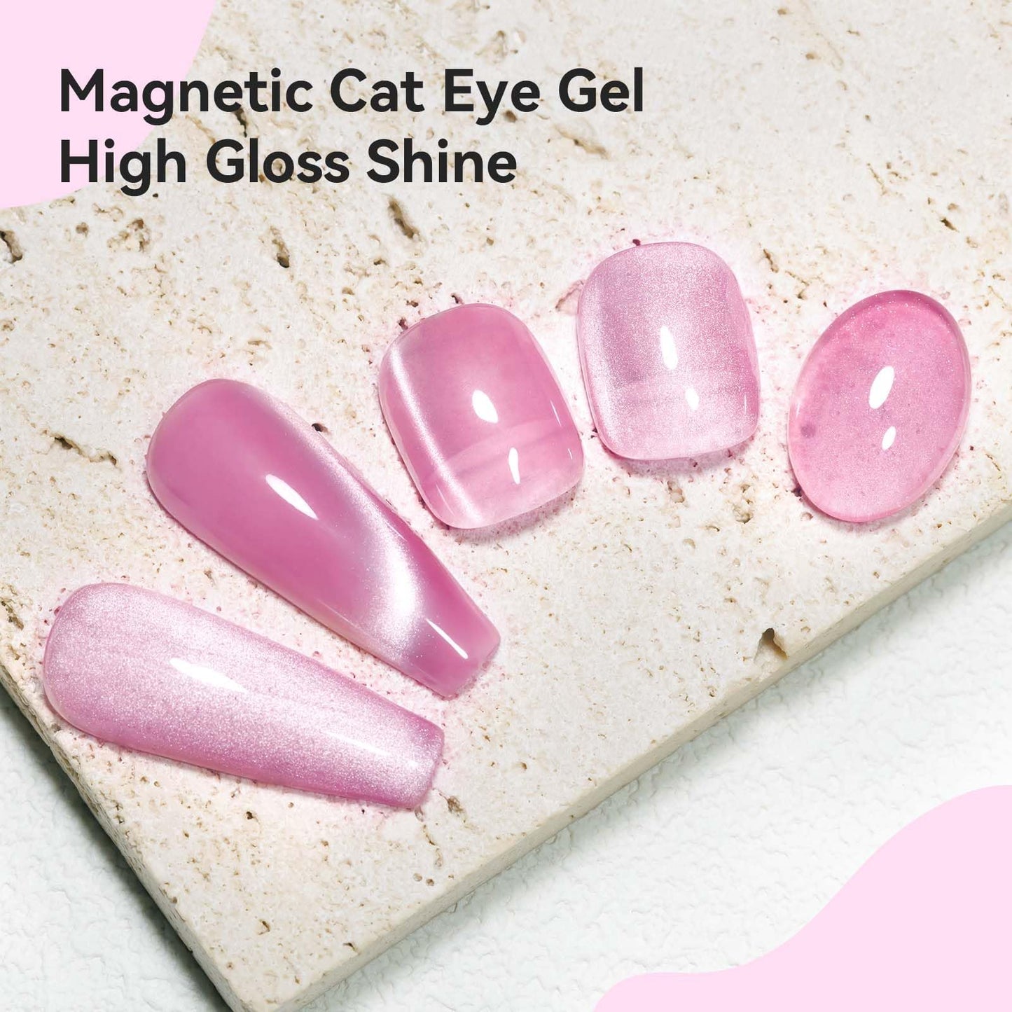 Bevimee Cat Eye Gel Nail Polish, Moonlight Glitter Holographic Cateye Gel Polish with Magnet 12ML, Magnetic Nail Polish Gel Mirror Glass Ceramics Smoothie UV Gel for Nail Art Manicure DIY at Home