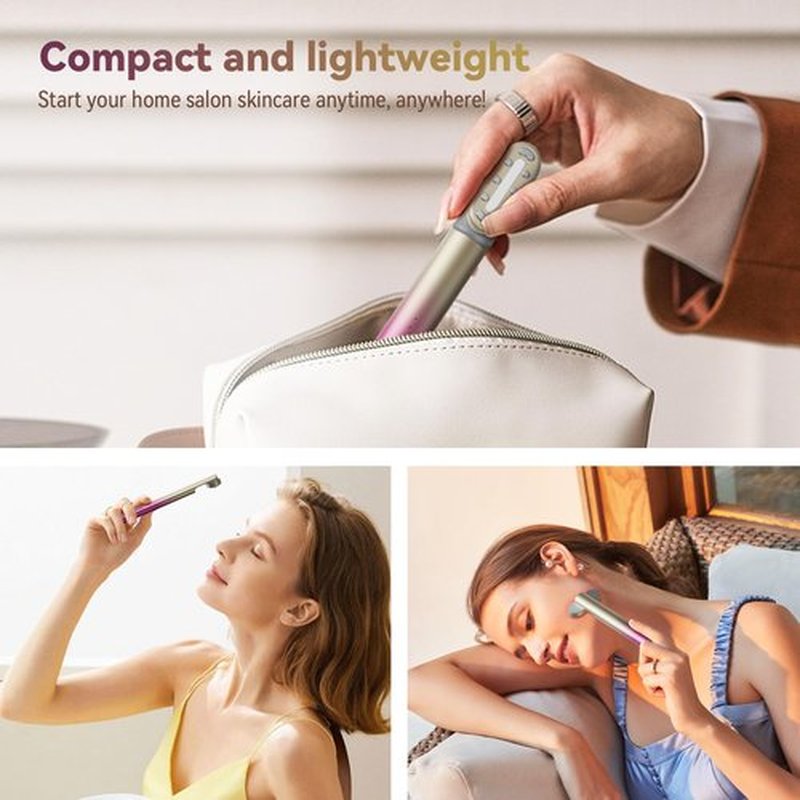 7 in 1 Red-Light-Therapy，Red Light Therapy for Face Eye Skincare Equipment at Home，Red for Skincare & Blue Rejuvenation Tool (Pink Gradient)