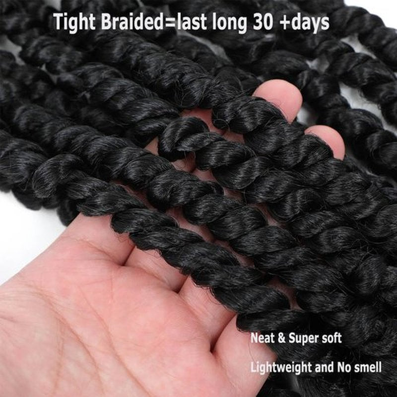 Bestlove Passion Twist Crochet Hair 18 Inch 8 Packs Pre-twisted Crochet Passion Twist Braids Hair Pre-looped Mini Water Wave Bohemian Twists Hair With Curls Crochet Hair for Black Women
