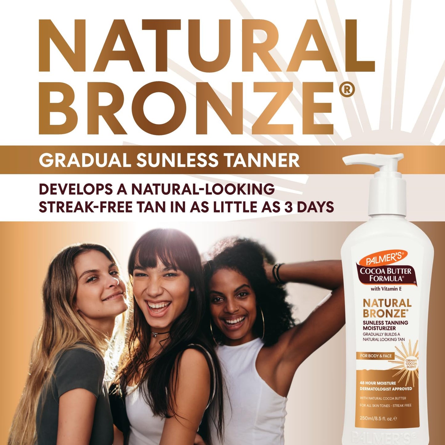 Palmer's Cocoa Butter Formula Natural Bronze Body Lotion, 8.5 Ounces (Pack of 3)
