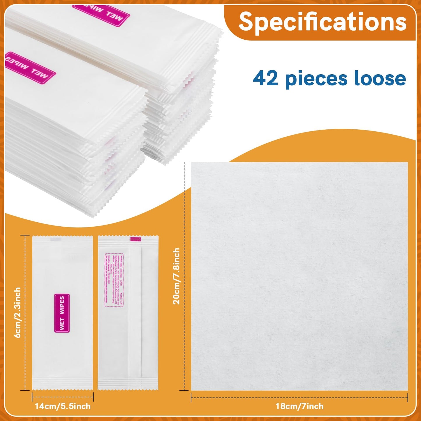 MAQIHAN 42PCS Wet Wipes Individually Wrapped - Travel Size Wipes