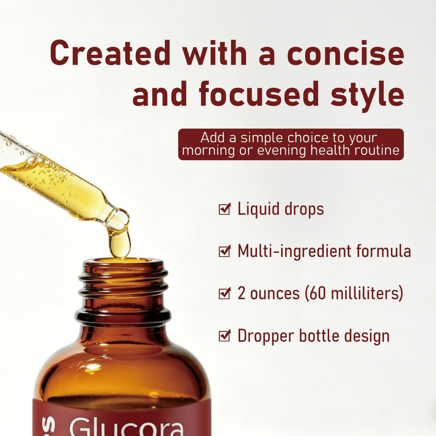 Glucora Berberina Liquida Gotas, Berberine Drops with Ceylon Cinnamon, Bitter Melon, Gymnema, Chromium, Turmeric, Ginger & Moringa for Daily Metabolic Wellness Support, Vegan Sugar-Free Drops, 2 fl oz