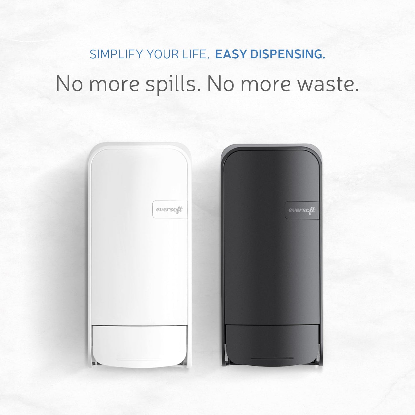 EZPULL Eversoft Wall-Mounted Manual Bag-in-Box Lotion Soap Dispenser, 800mL Lotion Hand Soap Sold Separately, White 1550-EZ