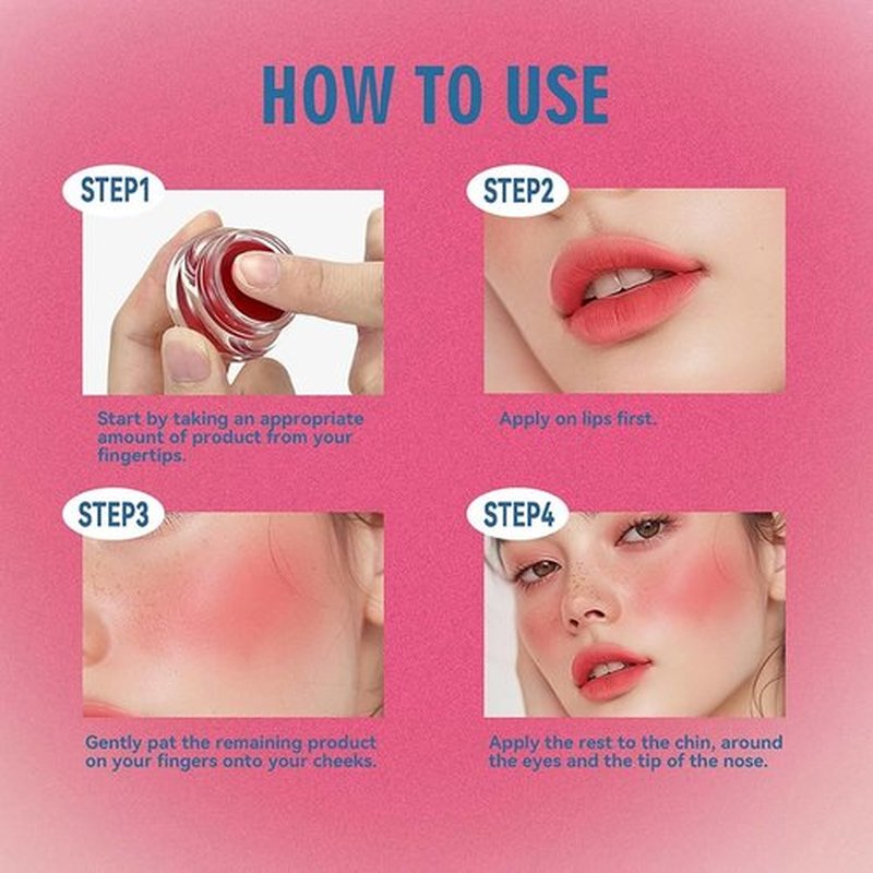 Korean Pudding Pot Blush,Korean Pudding Pot Lip,Korean Pudding Pot Makeup,Blurring Pudding Pot Lip,Blurry Pudding Pot for Lip&Cheek,Blurring Makeup Blush,Long-Lasting Buildable (2*#07)