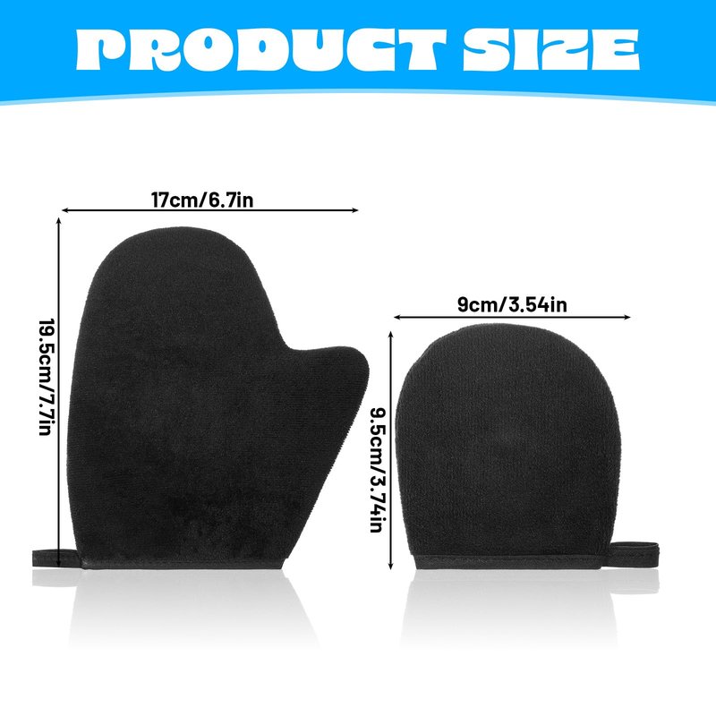 Lnngub 2 Pcs Self Tanning Mitt,Tanning Glove Black Tanning Mitts Self Tanner Self Tan Mitt Tanning Mitt Face Tanning Mitt Tanning Gloves for Self Tan Lotion Tanning Mitt Back Applicator for Men Women