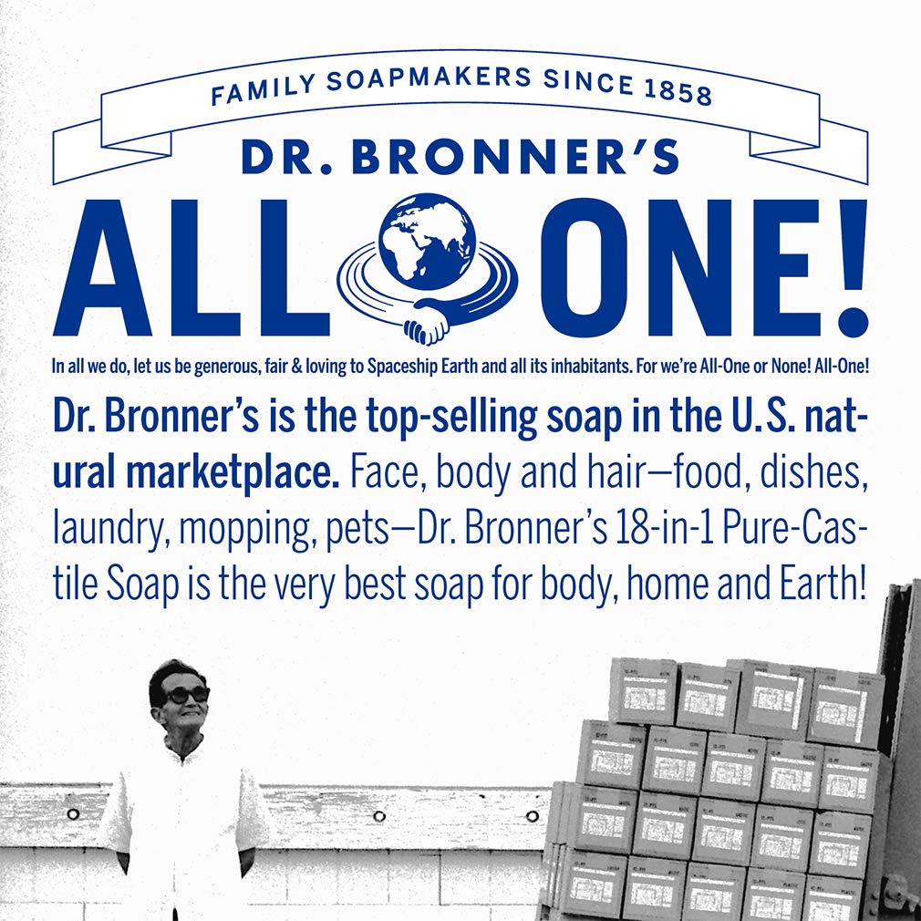Dr. Bronner's Organic Sugar Soap (Baby Unscented, 24 Ounce) - Made with Regenerative Certified Organic Oils, Sugar & Shikakai Powder, 4-in-1 Use: Hands, Body, Face and Hair- Liquid Soap, Nourishes