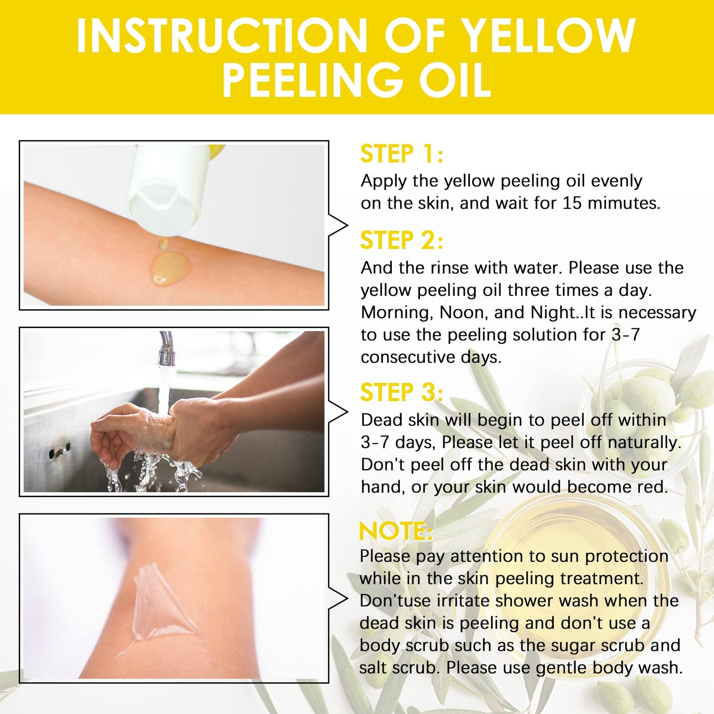YAFUSIPE Yellow Peeling Oil for Dark Skin Strong Peel Oil Extra Strength Exfoliating Chemical Exfoliant Peels Solution at Home Body Peeling for Exfoliate Body Hand Foot Knuckle All Skin Type 3.66 OZ