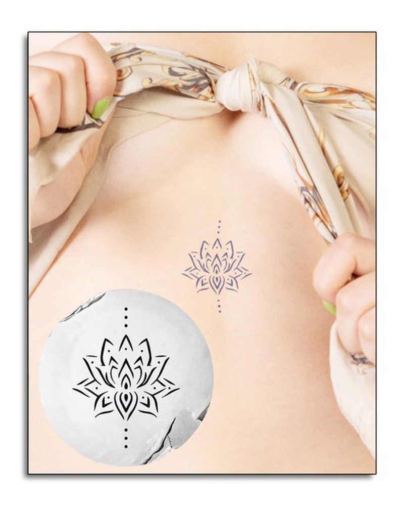 Inkbox Temporary Tattoos, Semi-Permanent Tattoo, One Premium Easy Long Lasting, Water-Resistant Temp Tattoo with For Now Ink - Lasts 1-2 Weeks, Peony Tattoo, 3 x 3 in, Plena