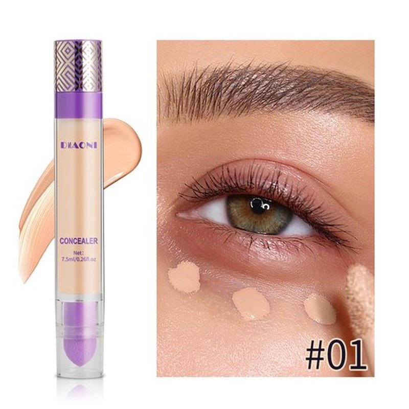 Diaoni Concealer, Diaoni Coverage Concealer, Diaoni Concealer Stick, Double-Sided Concealer with Brush,Lightweight, Long-Lasting, Waterproof, Foundation Concealer Stick (3 MIX, 1)