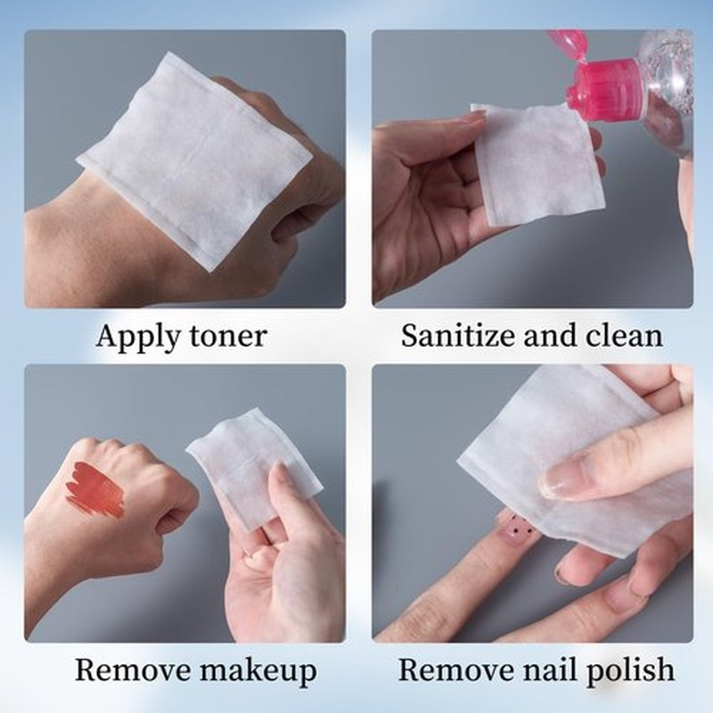 SHINO Multi Purpose Cotton Pads for Face, 4-Layer Cotton Pads Makeup Remover 100% Cotton Chemical Free Biodegradable 2" x 3" Sensitive Skincare Pads (6 Pack)