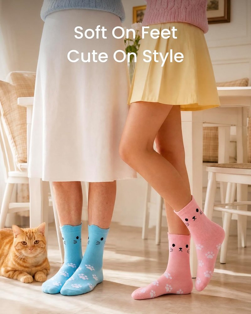 Cute Cat Socks for Women - Adorable Gifts for Cat Lovers | Perfect for Wife, Mom, Girlfriend, Daughter
