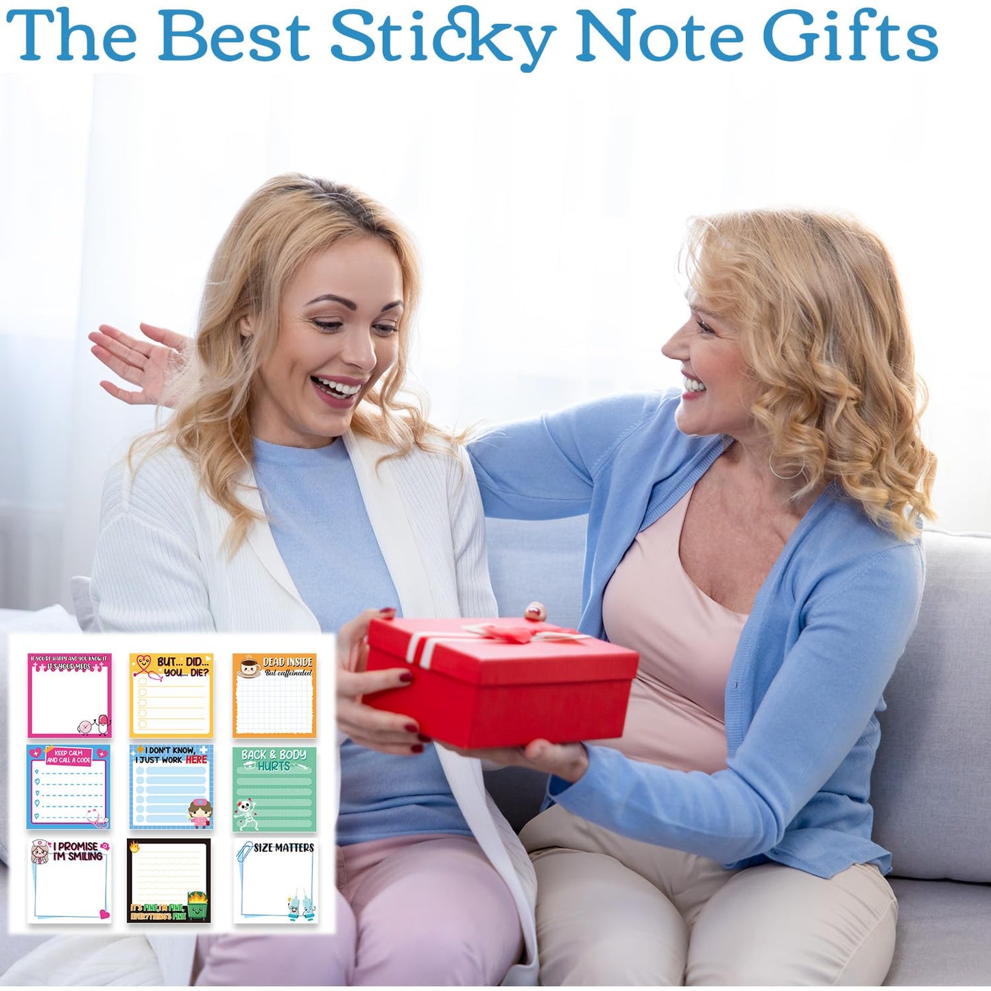 Lovarywow Funny Nurse Sticky Notes Gifts, 9 Pack Nursing Notepads 3x3 Inch, Fun Medical Self-Adhesive Memo Pads Work Gag Gifts for Hospital, Sarcastic Schedules Diary Office Supplies (450 Sheets)