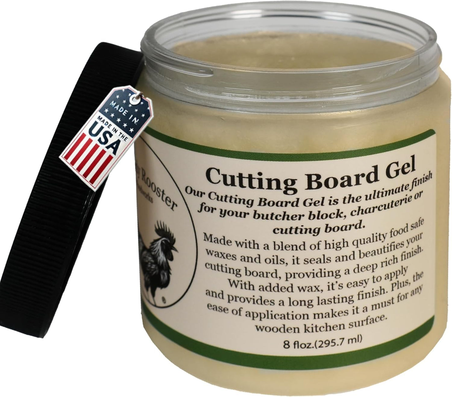 Cutting Board Gel - Beeswax and Mineral Oil Treatment in One - Food Grade Mineral Oil & Beeswax-Butcher Block Conditioner, Cutting Board Wax & Charcuterie Board Wax, Citrus Scent.-USA Made* (8 fl.oz)