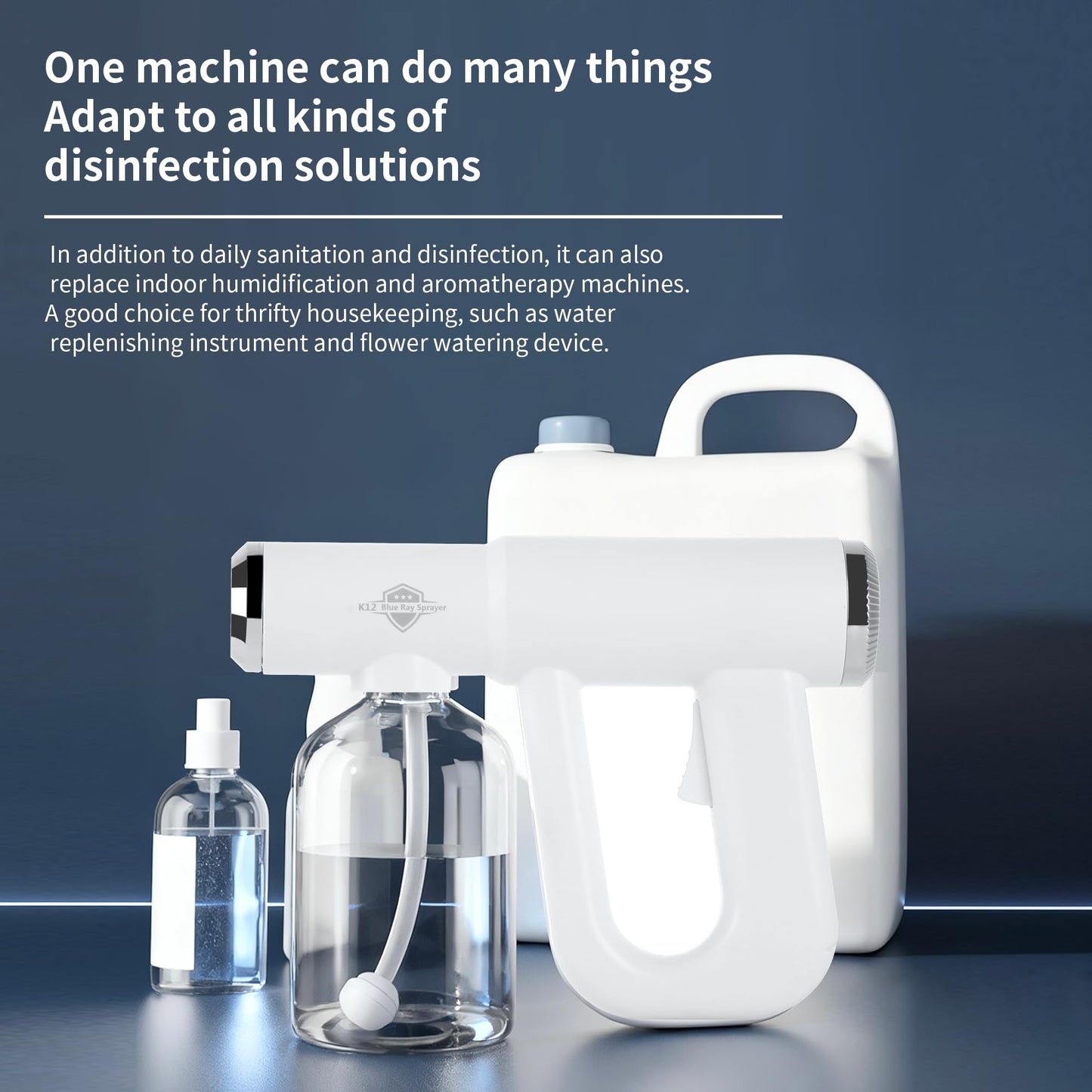Affxinglib Cordless Electric Disinfection Atomizer Sprayer Rechargeable Hairdresser Spray Gun,380ml Wireless Dual Spray Modes Blue Light Nano Fogger for Stylist,Barber and Home Use