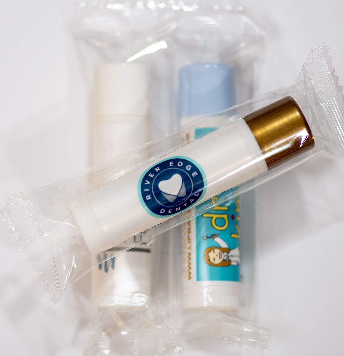 Custom Dental Office Lip Balm with Personalized Labels | Patient Care Gift 100 Pack | Dental Practice Supplies