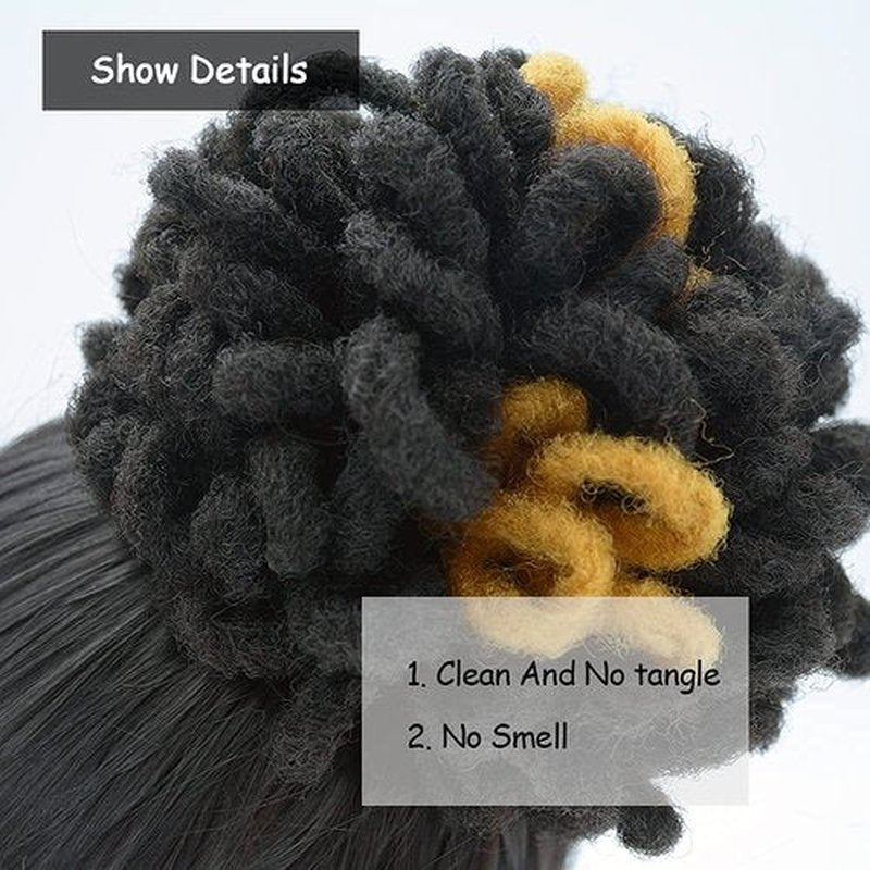 Dreadlocks Bun Afro Puff Drawstring Ponytail Hair Chignon Nu Locs Braids Bun Synthetic Clip in Hair Extensions for Black Women Girls(1B&27#)