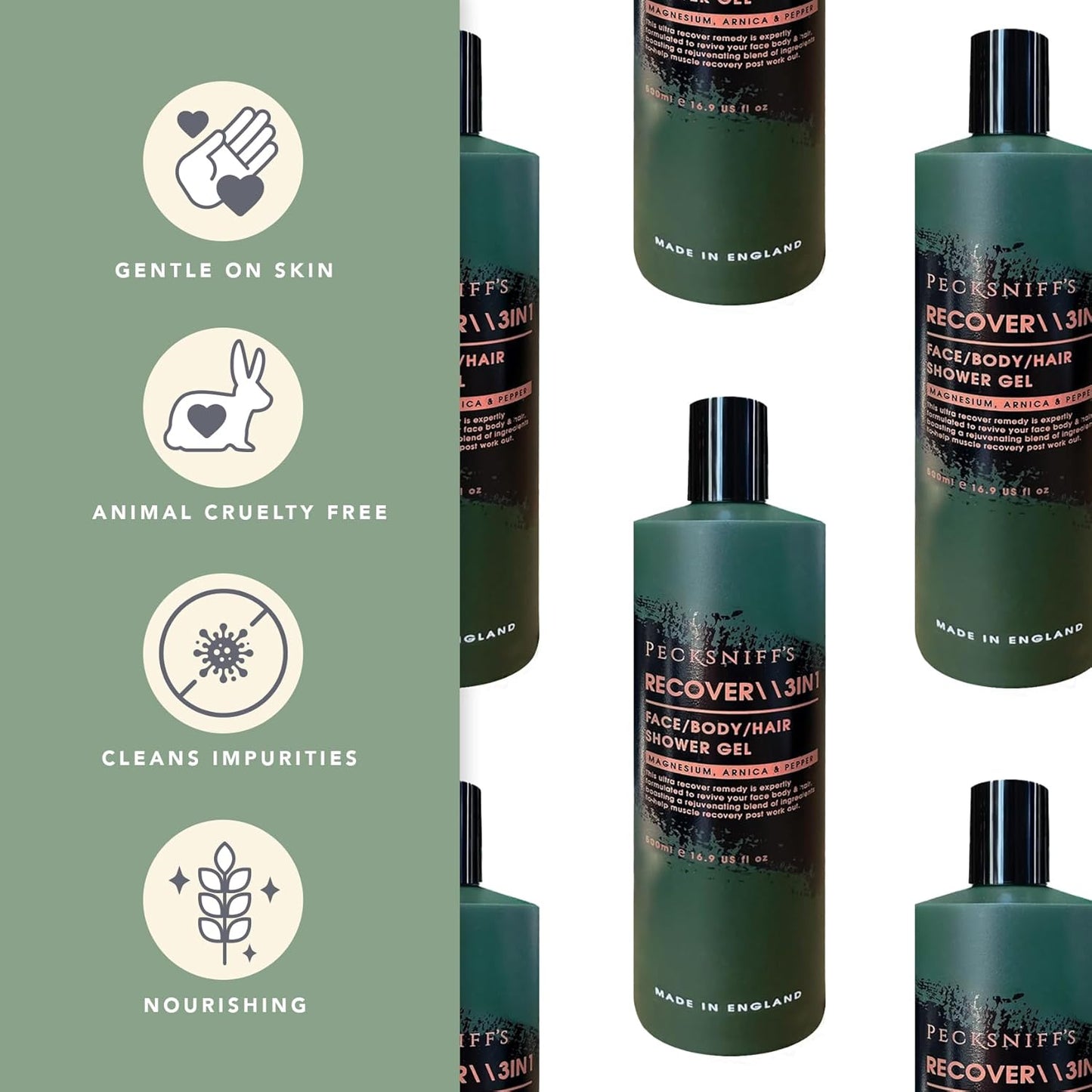 Sandalwood & Vanilla Shower Gel 750ml - Pecksniff's Classic Moisturizing Formula