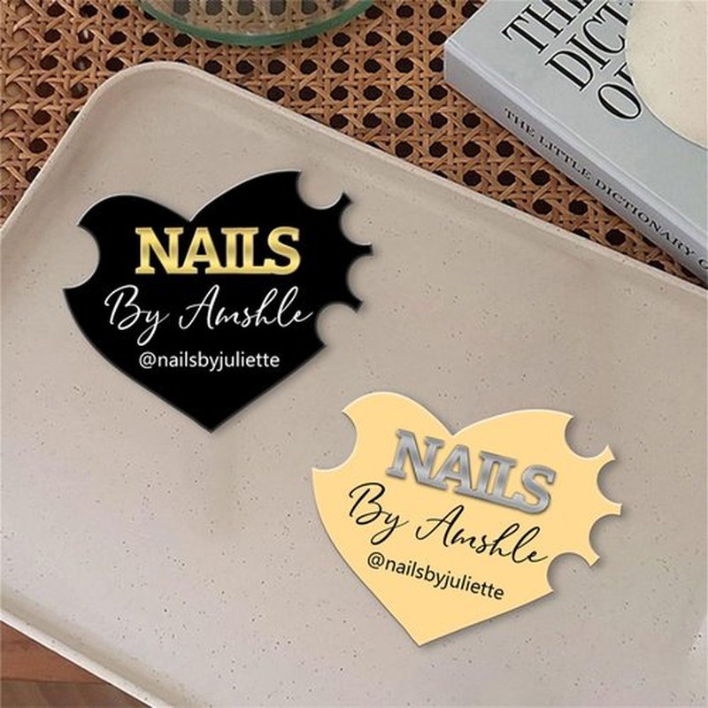 Tammnjo Personalized Name Nailfie Disk Sign Nail Prop Custom Acrylic Nailfie Disc Decor for Nail Techs Social Media Picture Prop Nail Photo Prop Beauty Salon Prop for Nail Techs,A2-Nail
