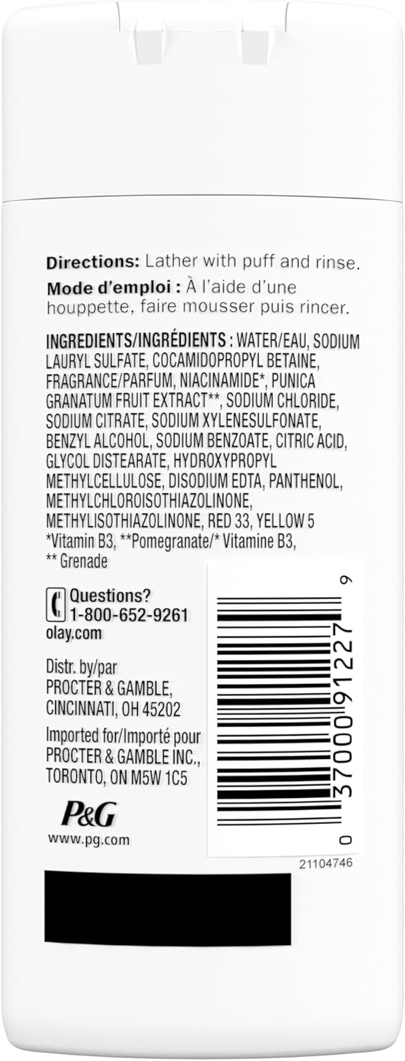 Olay Fresh Radiance Body Wash for Women - Plant-Based Cleansers, Strawberry & Mint, 3.0 fl oz (Pack of 24)