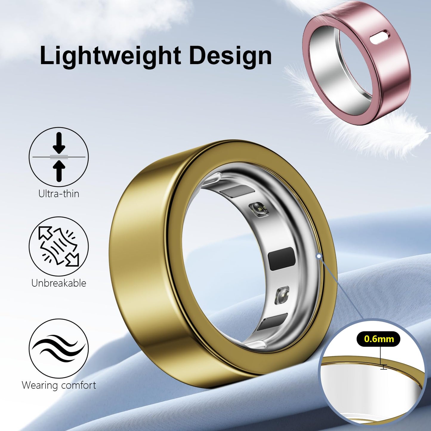 Hexasider 5 Pack Covers Compatible with Oura Ring 4/Oura Ring 3-Size 8