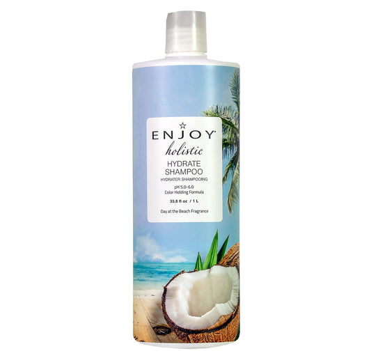 ENJOY Holistic Hydrate Shampoo, pH 5.0-6.0, For All Hair Types, Shampoo For Color Treated Hair, Shampoo for Men and Women, Curly Hair Shampoo - 10 Oz.