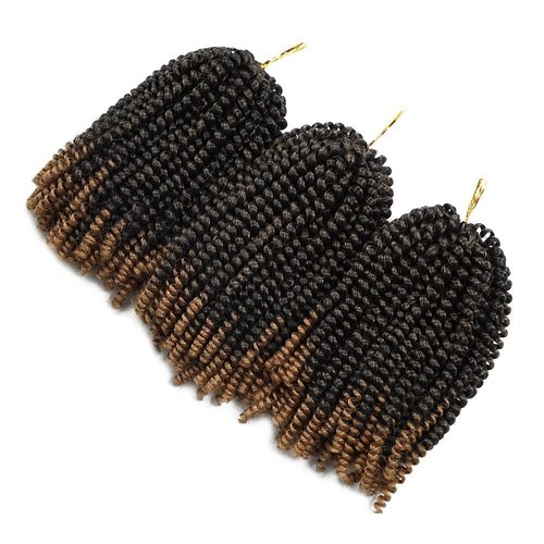 olanyas Spring Twist Hair 8 inches Crochet Hair 27 Braids Synthetic Braiding Hair Extensions Low Temperature Fiber (T27, 8inches)