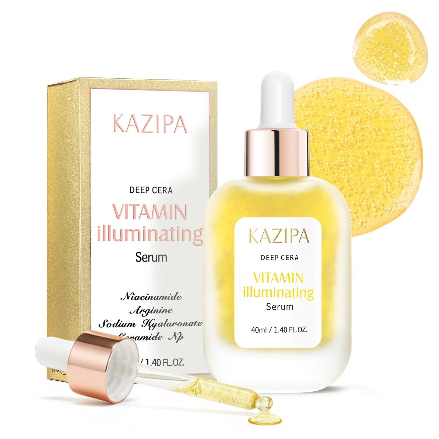 Vitamin C Illuminating Serum Brightening Vitamin C Serum with Niacinamide, Hyaluronic Acid & VE Ceramide NP, Korean Anti Aging Skin Care for Evens Tone, Dark Spot Corrector, Hydrates, Reduces Wrinkles