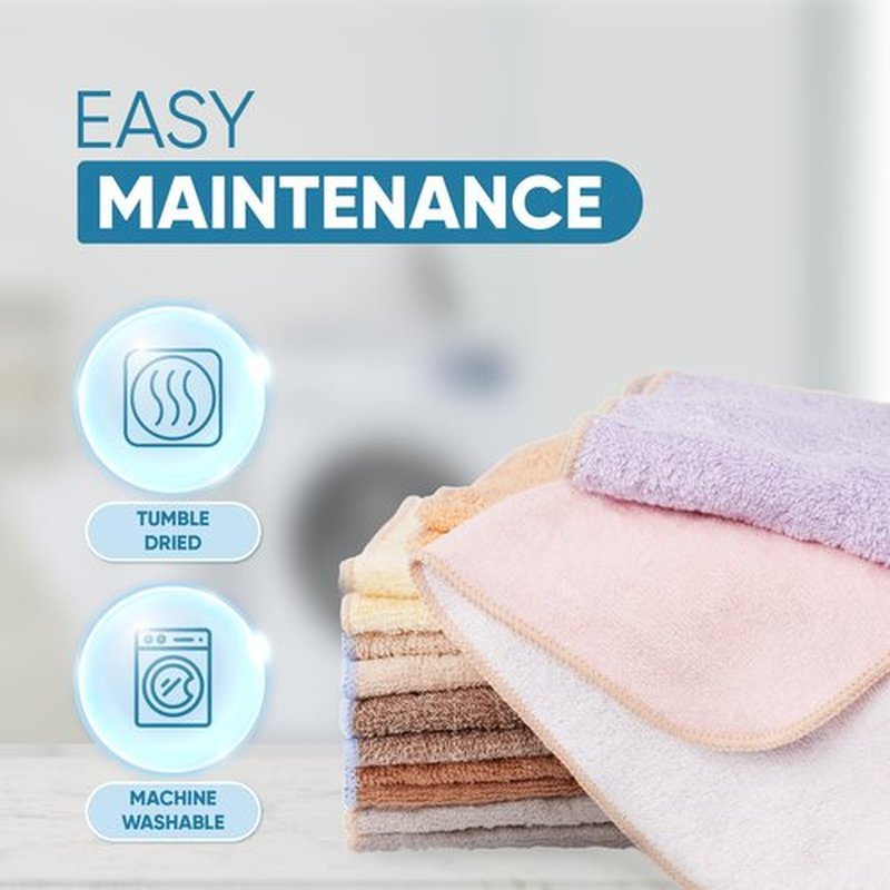 SUMSOFT Cotton Washcloths Face Towel Set 15 Pack Random Colors & Patterns 12x12 inchs Soft Wash Cloths for Body, All-Purpose for Hotel, Spa, & Kitchen