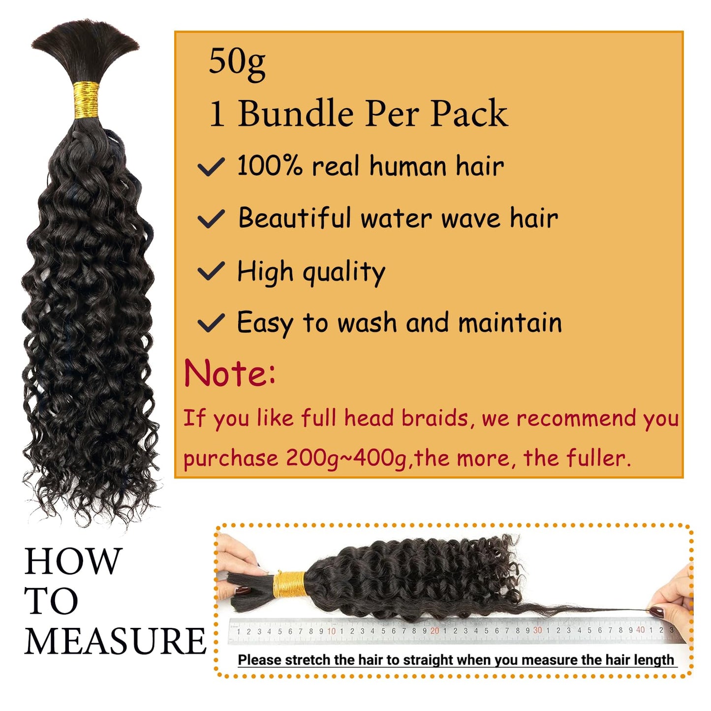 Human Braiding Hair 26 Inch Water Wave Bulk Human Hair for Braiding 50g(1Bundle/Pack) No Weft Brazilian Virgin Deep Curly Human Hair for Boho Braids Natural Black Color