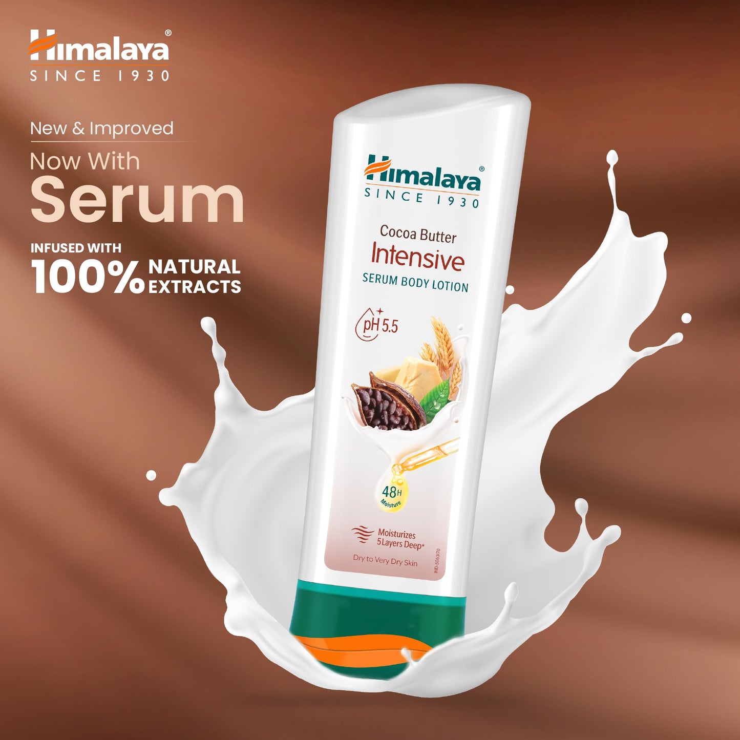 Himalaya Herbal Healthcare Cocoa Butter Intensive Body Lotion, Daily Ultra Moisturizer for Dry Skin, 13.53 oz, 1 Pack